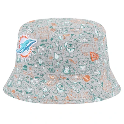 Chapeau seau Companion Miami Dolphins gris New Era pour tout-petit