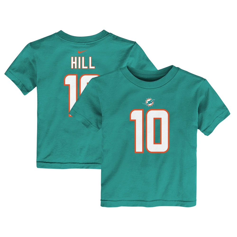 T-shirt avec nom et numéro du joueur Nike Tyreek Hill Aqua Miami Dolphins pour tout-petit