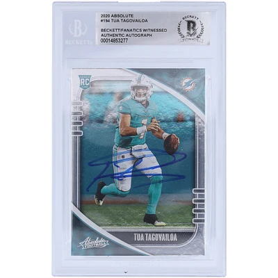 Tua Tagovailoa Miami Dolphins Autographed 2020 Panini Absolute #194 Beckett Fanatics Witnessed Authenticated Rookie Card