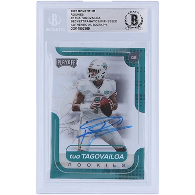 Tua Tagovailoa Miami Dolphins Autographed 2020 Panini Momentum #M-2 Beckett Fanatics Witnessed Authenticated Rookie Card