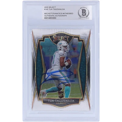Tua Tagovailoa Miami Dolphins Autographed 2020 Panini Select #145 Beckett Fanatics Witnessed Authenticated Rookie Card