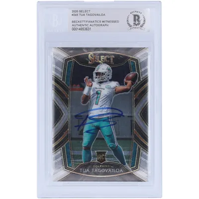 Tua Tagovailoa Miami Dolphins Autographed 2020 Panini Score Silver #442  Beckett Fanatics Witnessed Authenticated Rookie Card