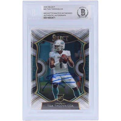Tua Tagovailoa Miami Dolphins Autographed 2020 Panini Select #45 Beckett Fanatics Witnessed Authenticated Rookie Card