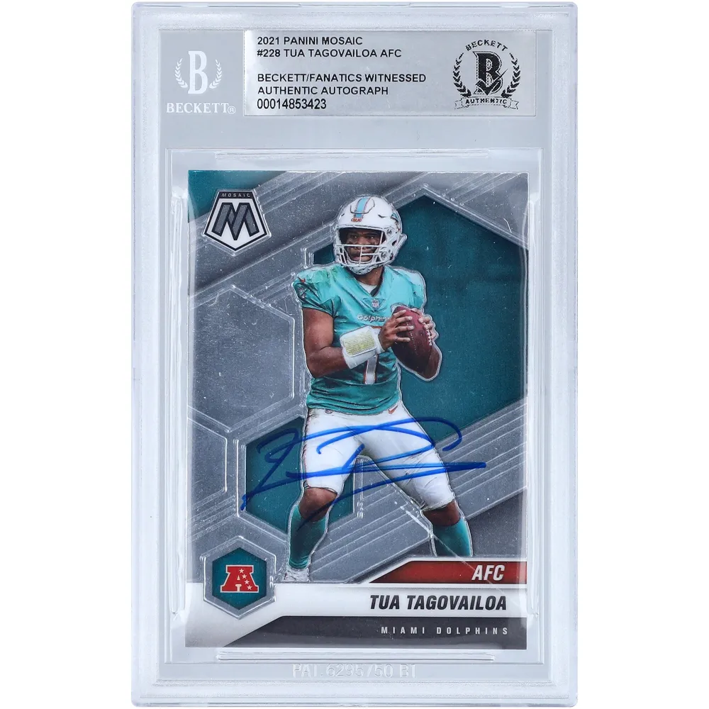 Lids Tua Tagovailoa Miami Dolphins Autographed 2021 Panini Mosaic #228  Beckett Fanatics Witnessed Authenticated Card