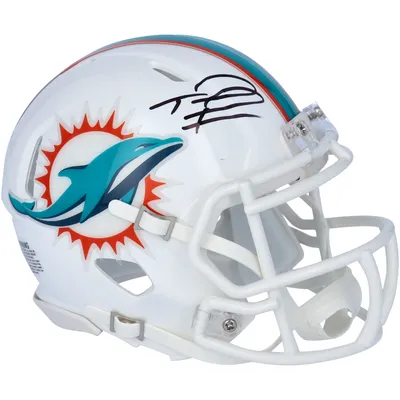 Tua Tagovailoa Miami Dolphins Mini casque Riddell Speed ​​dédicacé