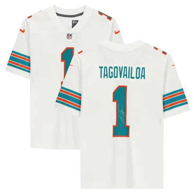 Tua Tagovailoa Miami Dolphins Autographed Aqua Throwback Nike