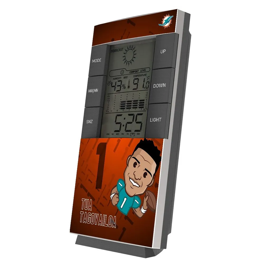 Lids Tua Tagovailoa Miami Dolphins Emoji Design Digital Desk Clock