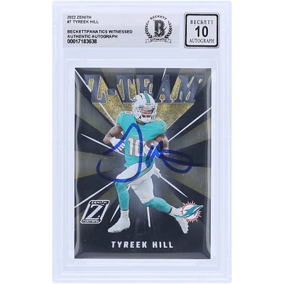 Tyreek Hill Miami Dolphins Autographed 2022 Panini Zenith Z-Team #ZT-7 Beckett Fanatics Witnessed Authenticated 10 Card