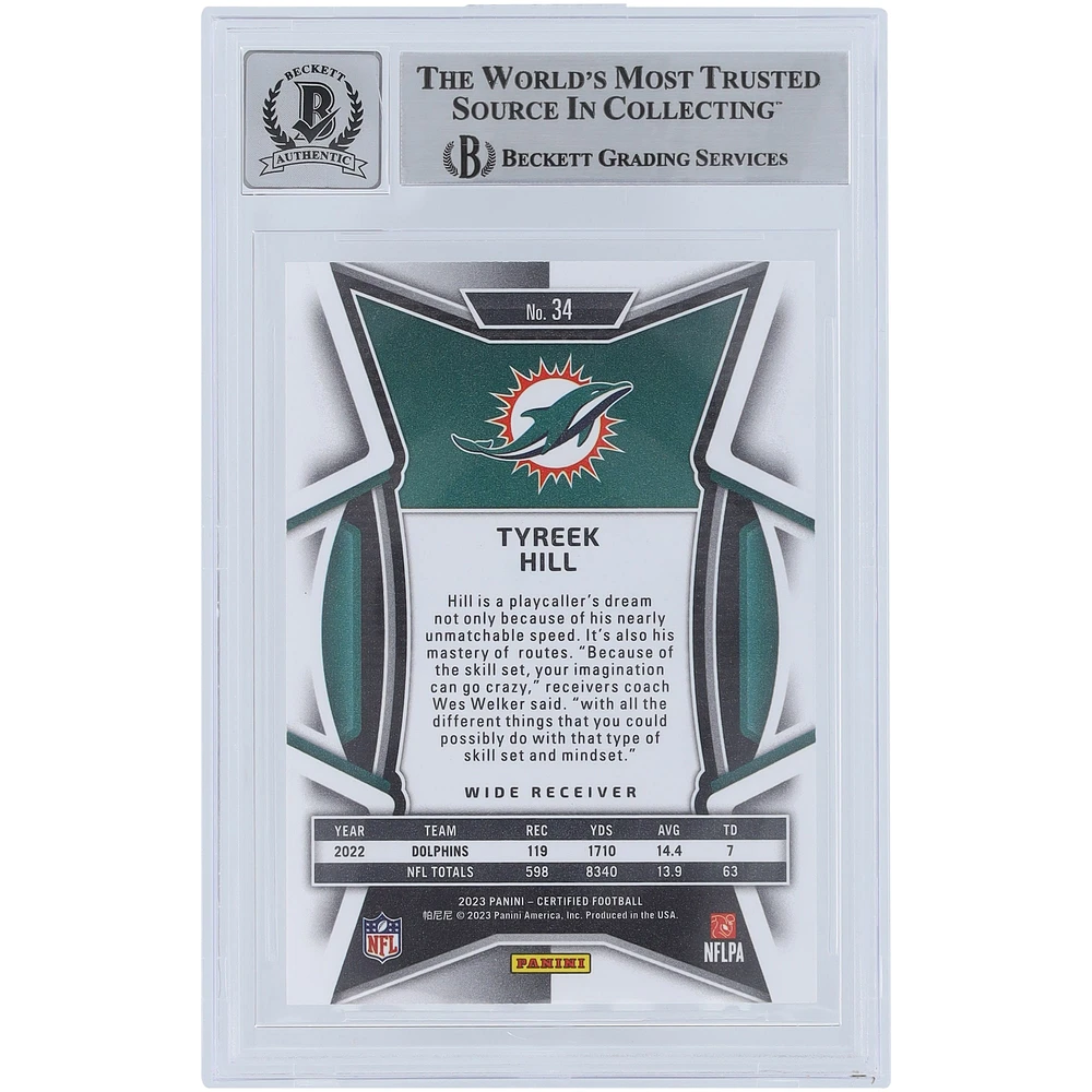 Tyreek Hill Miami Dolphins Autographed 2023 Panini Certified Mirror Bronze #34 #/275 Beckett Fanatics Witnessed Authenticated 9/10 Card