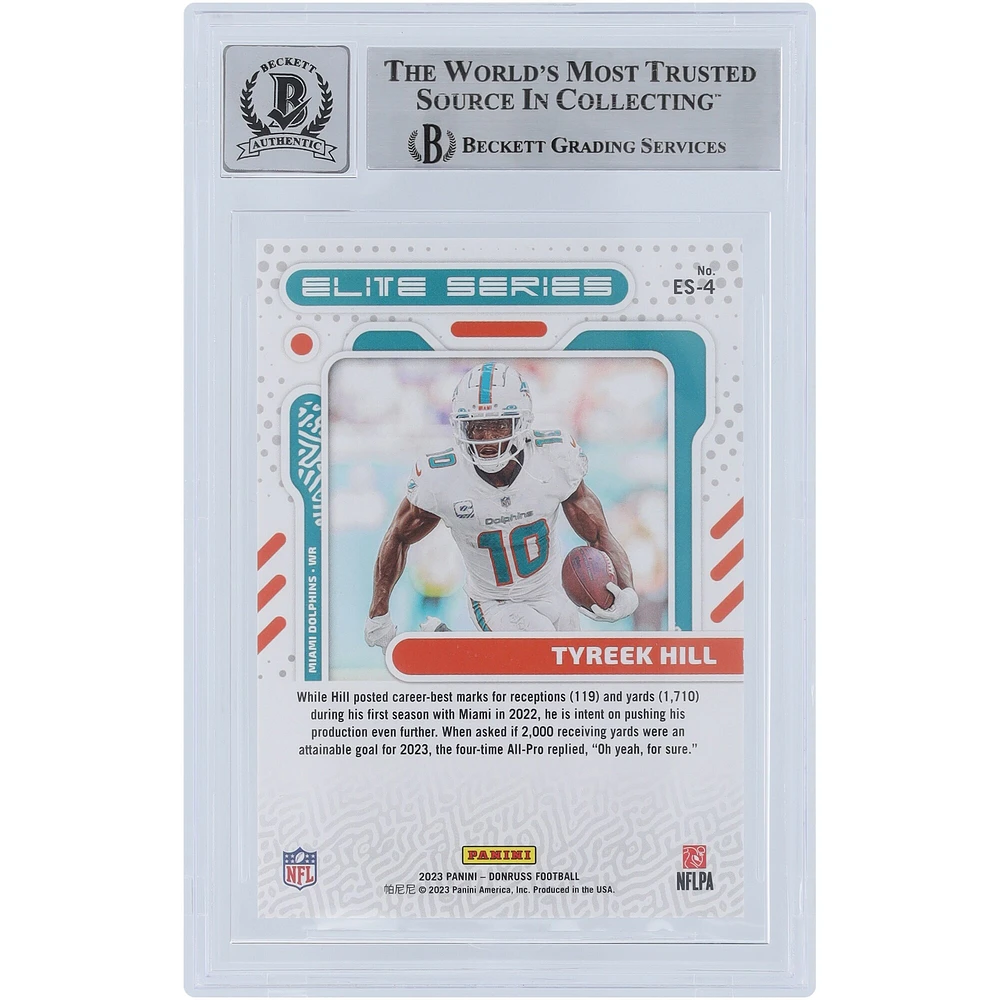 Tyreek Hill Miami Dolphins Autographed 2023 Panini Donruss Elite Series #ES-4 Beckett Fanatics Witnessed Authenticated 9/10 Card