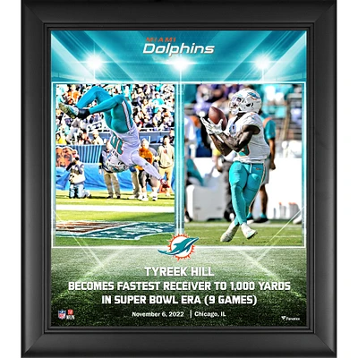 Tyreek Hill Miami Dolphins Framed 15" x 17" Fastest Wide Receiver to 1000 Yards Collage