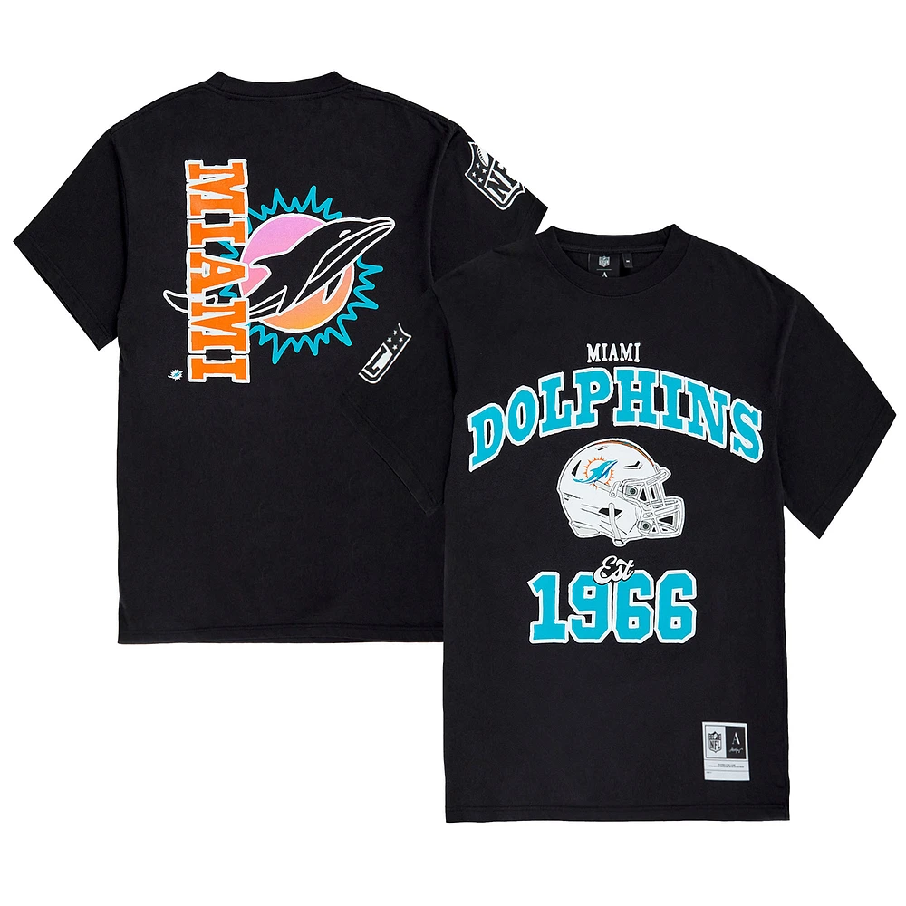 T-shirt unisexe noir Miami Dolphins x Aleali May