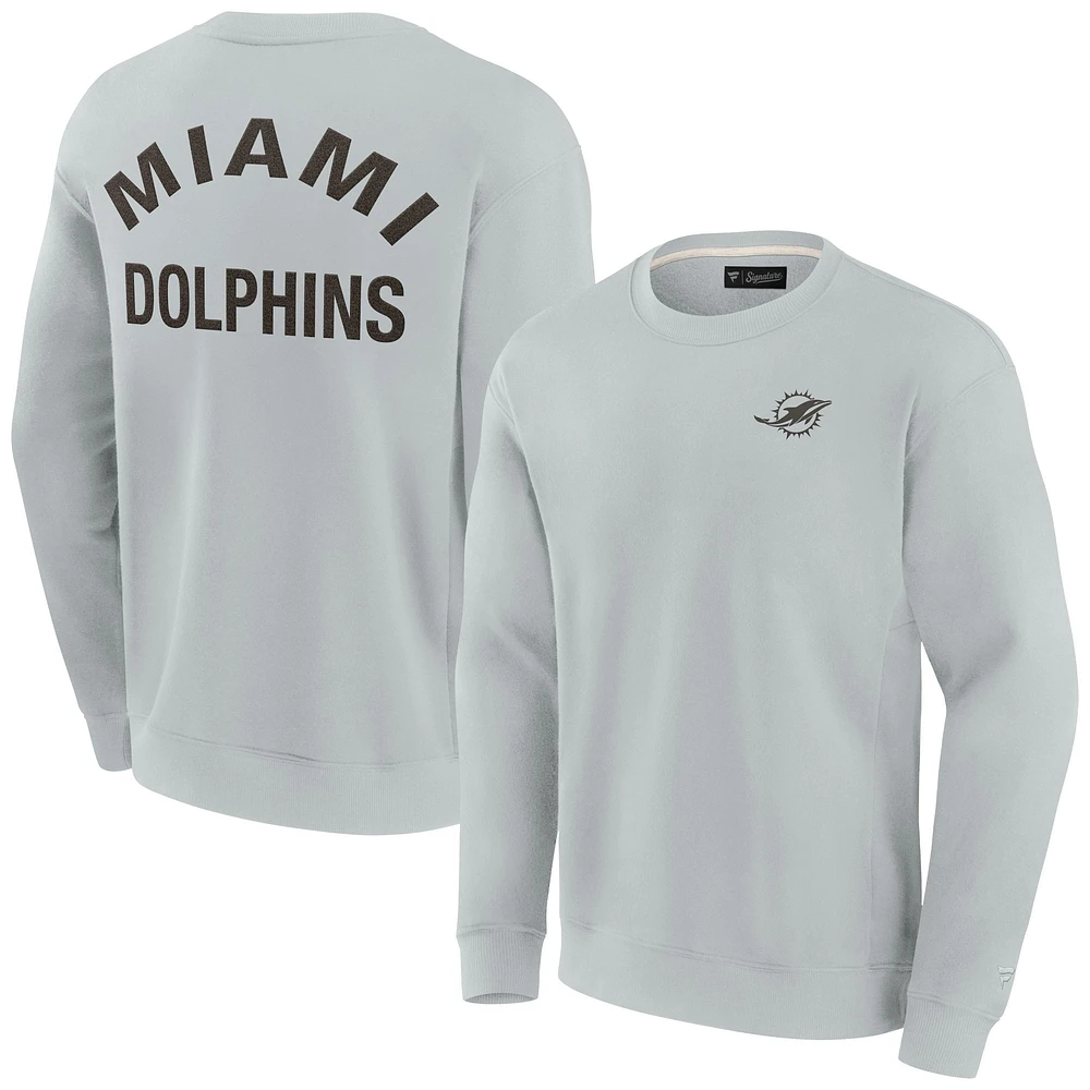 Sweat-shirt unisexe Fanatics gris Miami Dolphins super doux