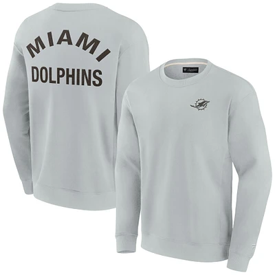 Unisex Fanatics Gray Miami Dolphins Super Soft Pullover Crew Sweatshirt