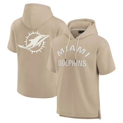 Unisex Fanatics Khaki Miami Dolphins Elements Super Soft Fleece Short Sleeve Pullover Hoodie