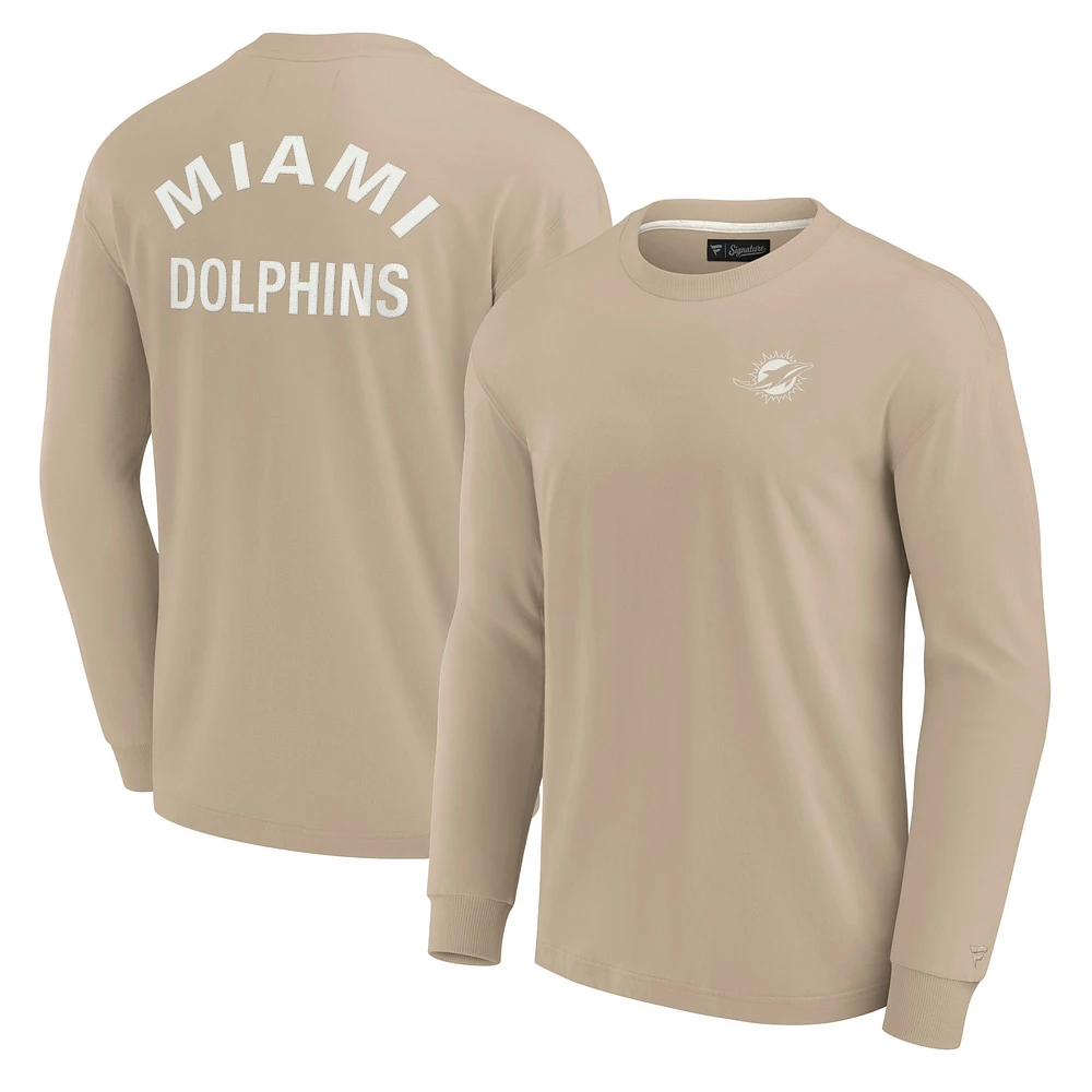 Unisex Fanatics Khaki Miami Dolphins Elements Super Soft Long Sleeve T-Shirt