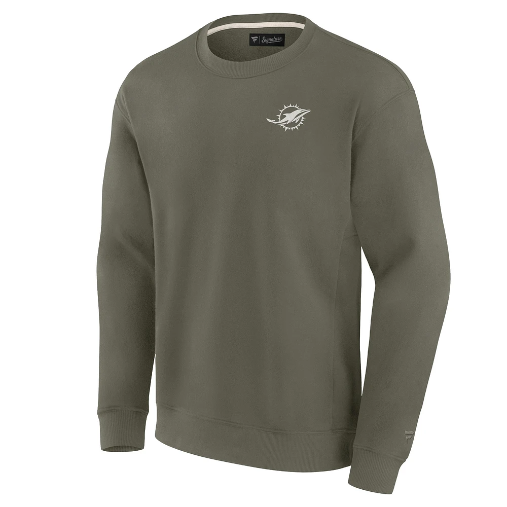 Unisex Fanatics Olive Miami Dolphins Elements Super Soft Pullover Sweatshirt