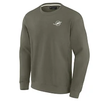 Unisex Fanatics Olive Miami Dolphins Elements Super Soft Pullover Sweatshirt
