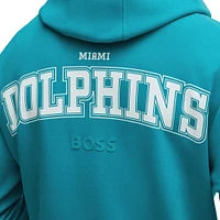 Unisex Hugo Boss Aqua Miami Dolphins Woodson Tri-Blend Hoodie