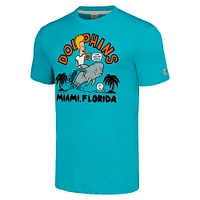 Unisex NFL x Homage Beavis and Butt-Head Teal Miami Dolphins Tri-Blend T-Shirt