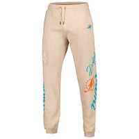 Unisex The Wild Collective Cream Miami Dolphins Heavy Block Graphic Jogger Pants