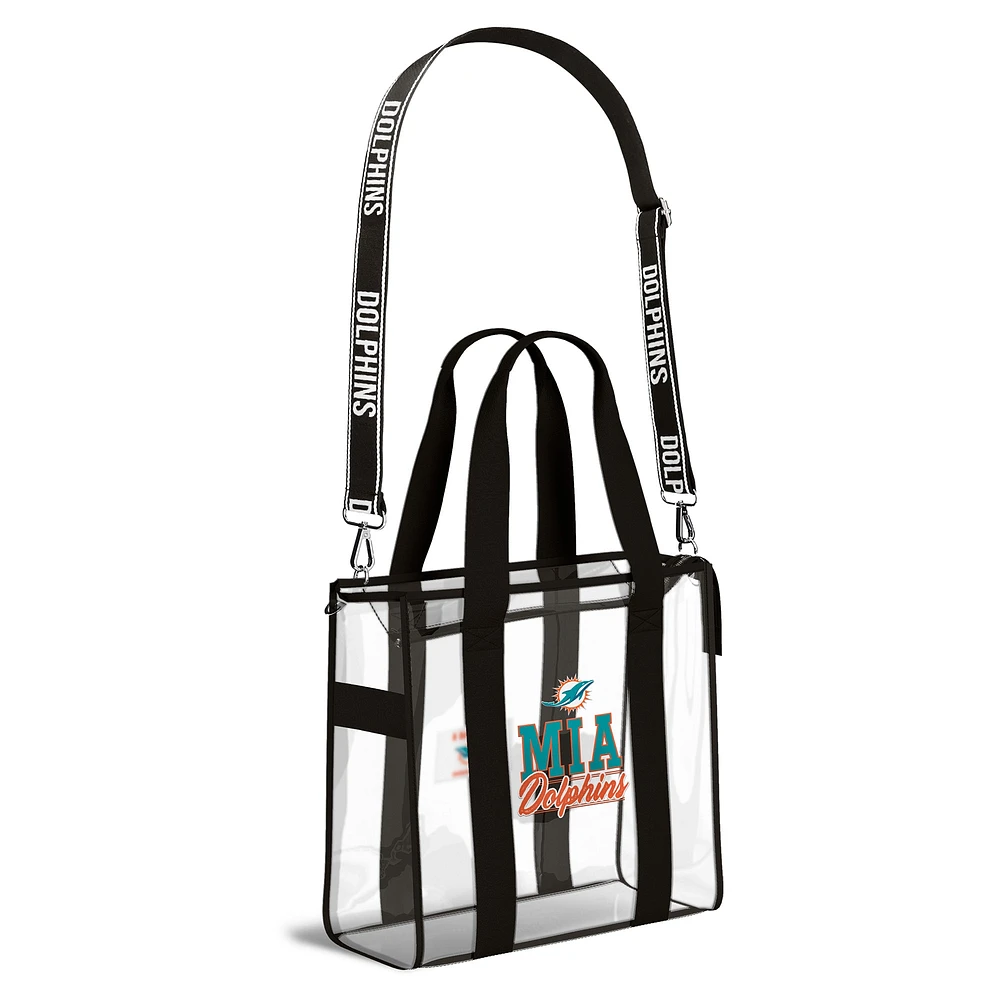 WEAR by Erin Andrews Miami Dolphins Stadium Tote Bag with Team Color Trim