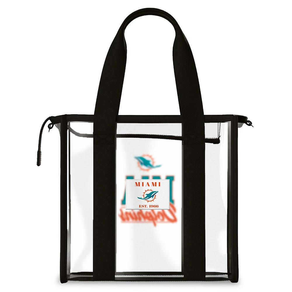 WEAR by Erin Andrews Miami Dolphins Stadium Tote Bag with Team Color Trim