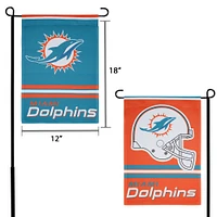 WinCraft Miami Dolphins Drapeau de jardin double face avec logo d'équipe 30,5 x 45,7 cm