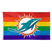 WinCraft Miami Dolphins 3' x 5' Pride 1-Sided Deluxe Flag