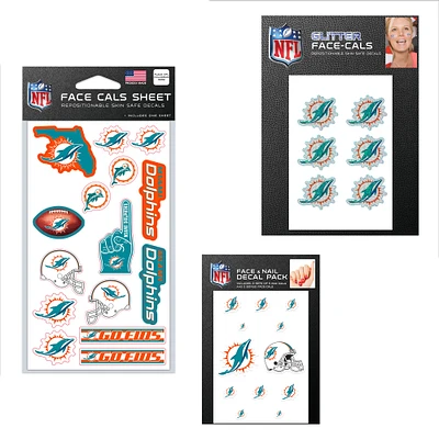 Ensemble de tatouages ​​sans eau WinCraft Miami Dolphins 4" x 7"