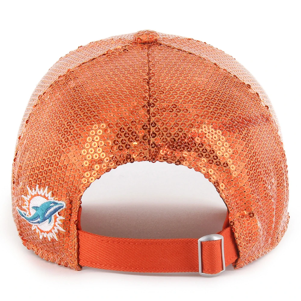 Women's '47  Orange Miami Dolphins Dazzle Clean Up Adjustable Hat