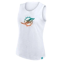 Women's Fanatics  White Miami Dolphins Slub Tank Top