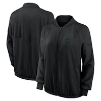 Veste zippée Nike noire Miami Dolphins pour femme