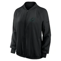 Veste zippée Nike noire Miami Dolphins pour femme