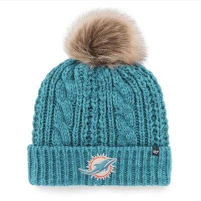 Bonnet tricoté à revers avec pompon Meeko des Dolphins de Miami Aqua '47 pour femme