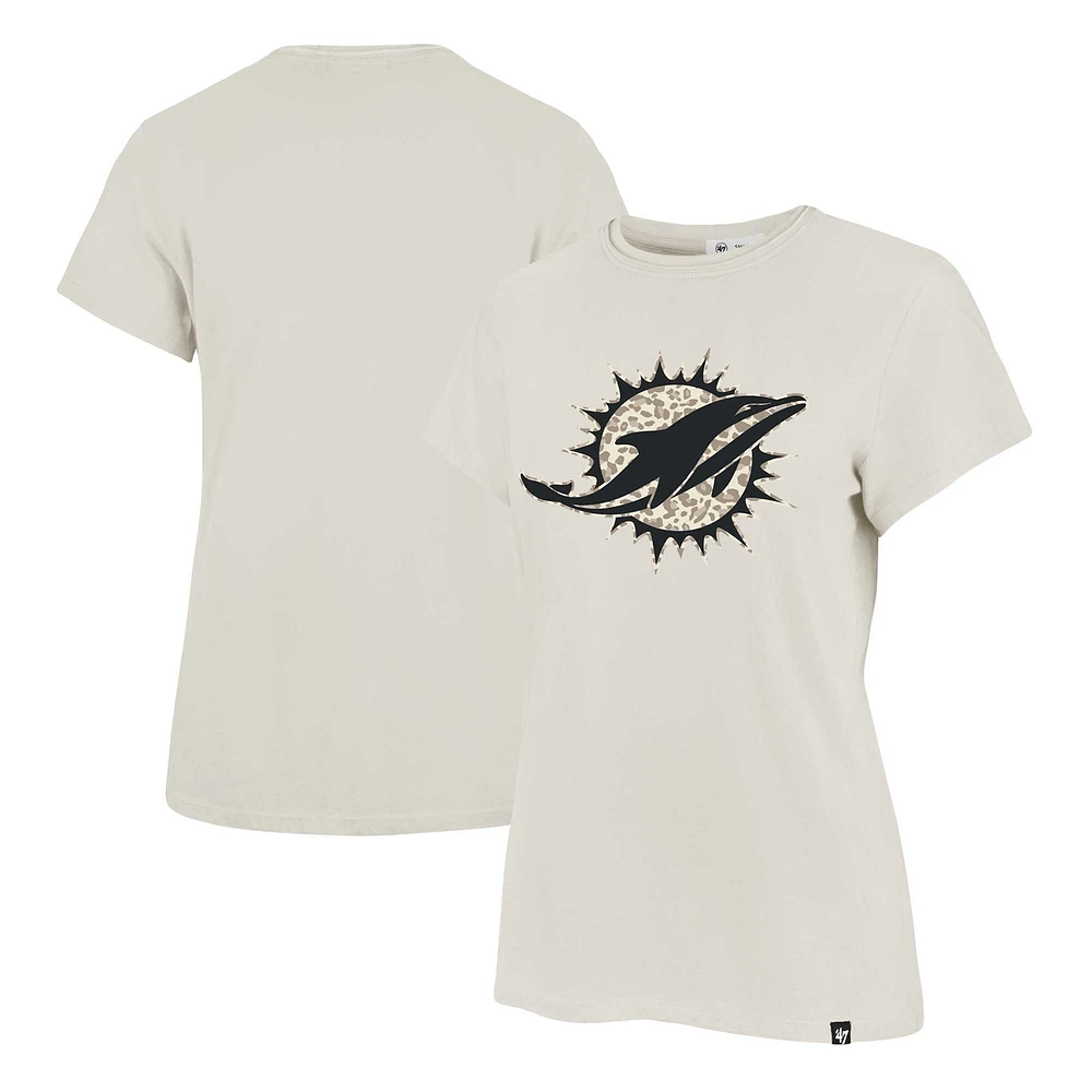 Women's '47 Cream Miami Dolphins Panthera Frankie T-Shirt