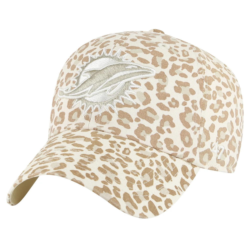 Chapeau réglable '47 Natural Miami Dolphins Panthera Clean Up pour femmes