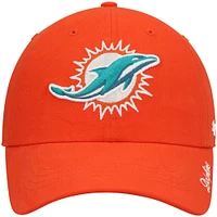 Women's '47 Orange Miami Dolphins Miata Clean Up Secondary Logo Adjustable Hat