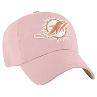 Women's '47  Pink Miami Dolphins Ballpark Cheer Dusty Rose Clean Up Adjustable Hat