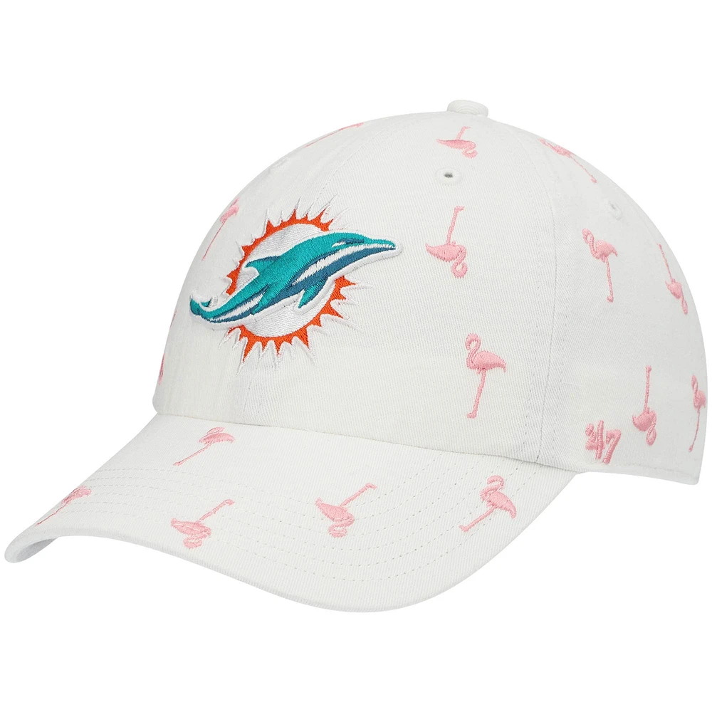 Casquette réglable '47 Miami Dolphins Confetti Clean Up pour femme, blanc