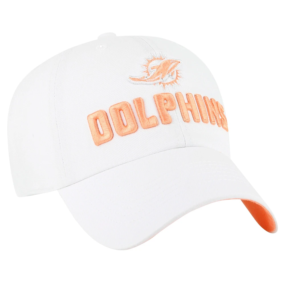 Casquette ajustable Luminace Clean Up blanche Miami Dolphins '47 pour femme