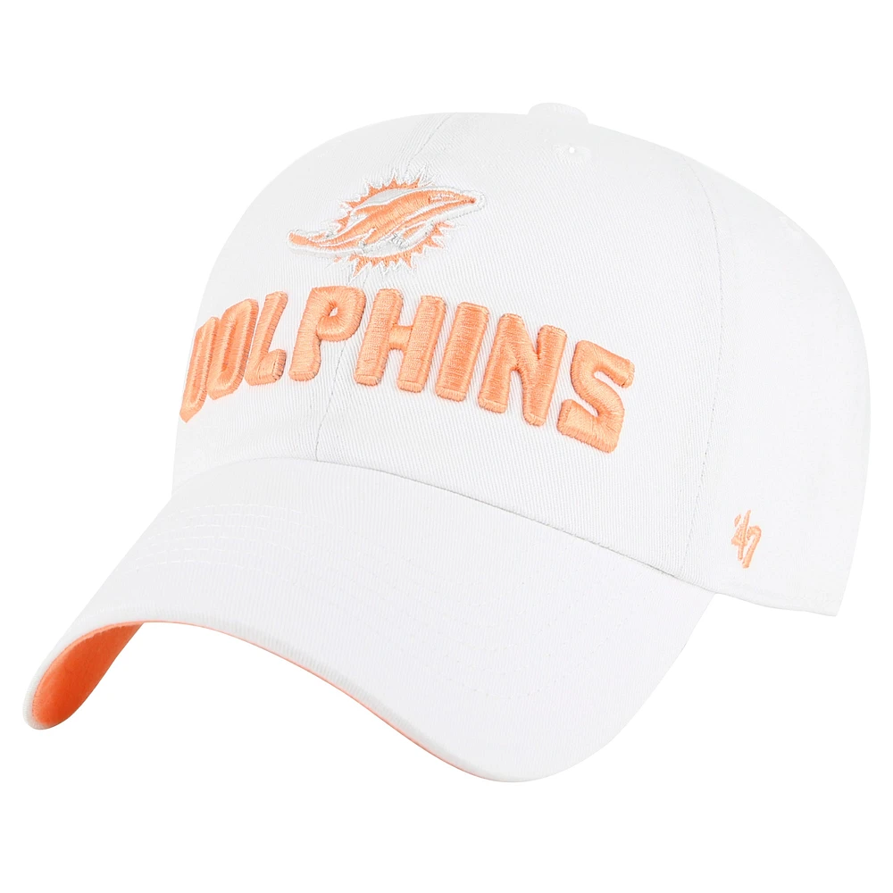 Casquette ajustable Luminace Clean Up blanche Miami Dolphins '47 pour femme