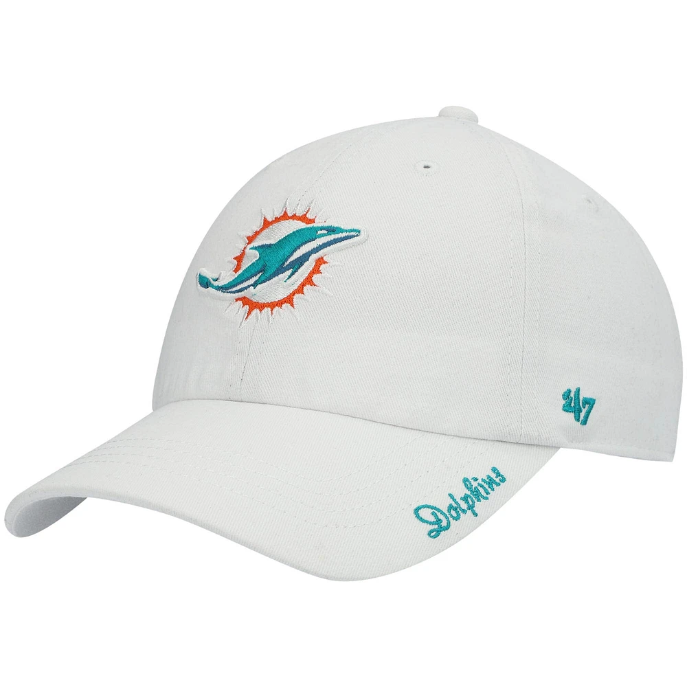 Women's '47 White Miami Dolphins Miata Clean Up Logo Adjustable Hat