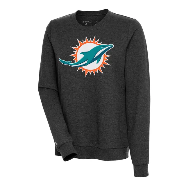 Miami Dolphins Antigua Action Quarter-Zip Pullover Sweatshirt - Oatmeal