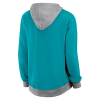 Women's  Aqua Miami Dolphins Hit It French Terry Full-Zip Hoodie