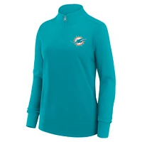 Women's Aqua Miami Dolphins Velocity Quarter-Zip Jacket