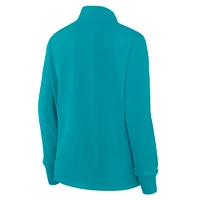 Women's Aqua Miami Dolphins Velocity Quarter-Zip Jacket