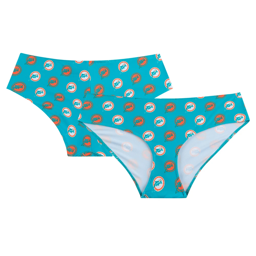 Women's Concepts Sport Aqua Miami Dolphins Record Allover Print Knit Panty