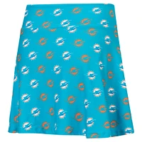 Women's Concepts Sport Aqua Miami Dolphins Record Allover Print Knit Sleep Skort