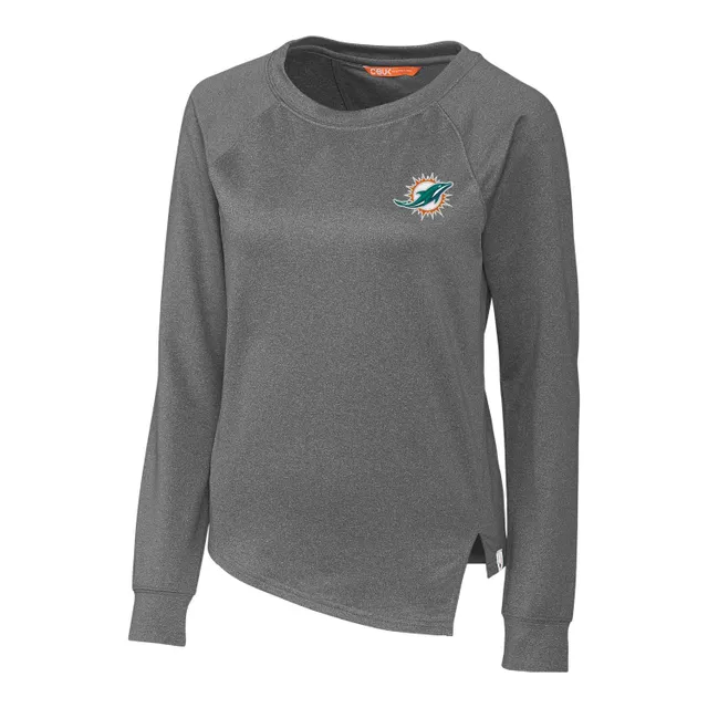 Men's Antigua Black Miami Dolphins Victory Chenille Pullover Sweatshirt